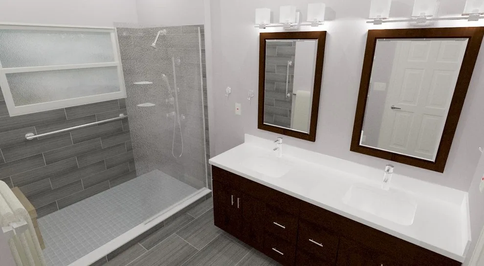 Contemporary Spa Primary Bathroom by Riverside Construction, LLC - Photo 6
