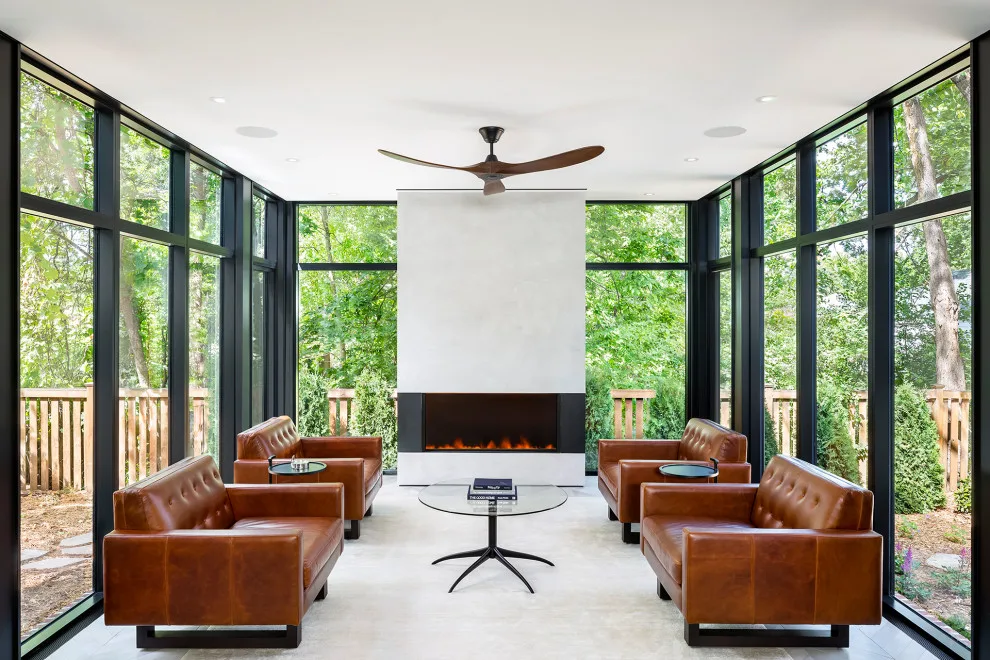 Contemporary Tudor Sunroom by Quartersawn Design Build - Photo 3