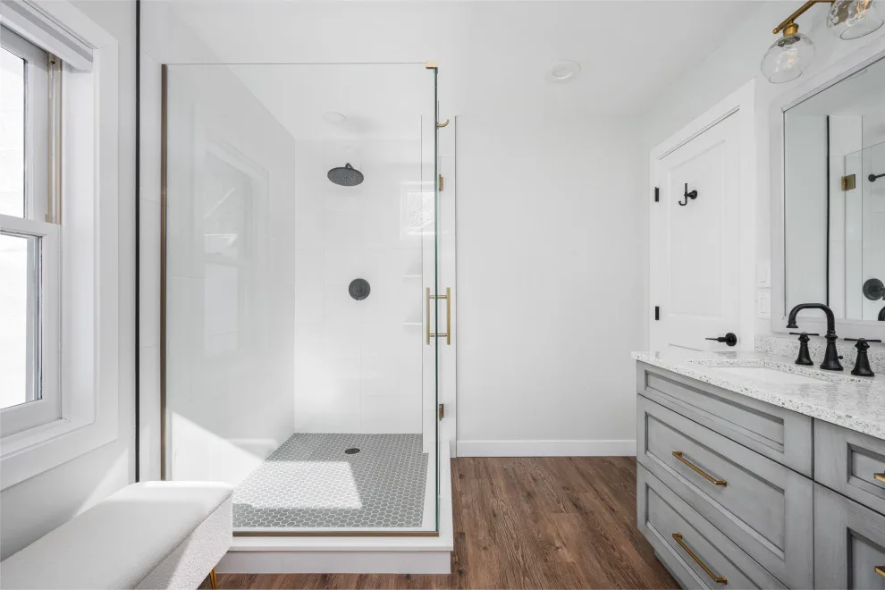 Balanced and Luminous Bathroom by Wise Design & Remodel LLC - Photo 8