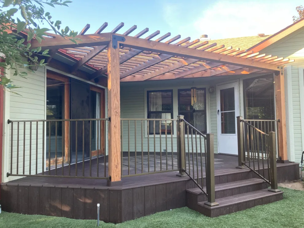 North Boise Tailored Deck and Pergola Featuring Firepit Inlay by 208 Design+Build Custom Homes And Renovations - Photo 11
