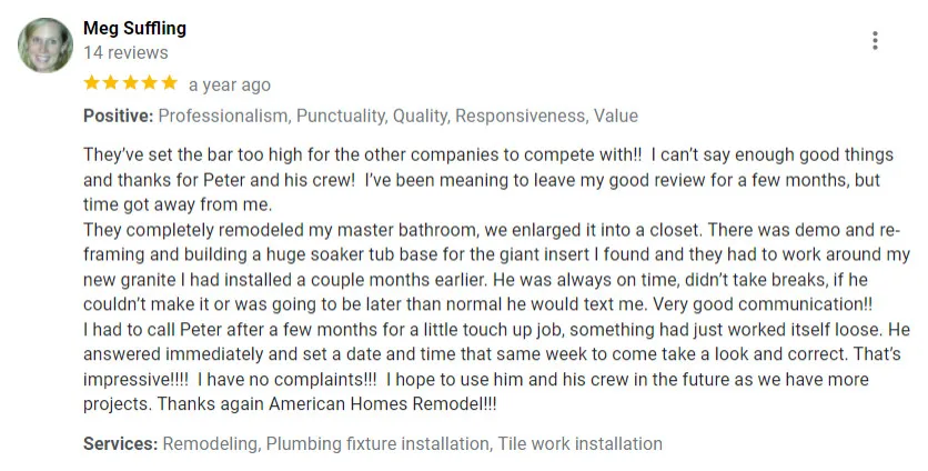 Customer Feedback by American Homes Remodel And New Construction - Photo 6