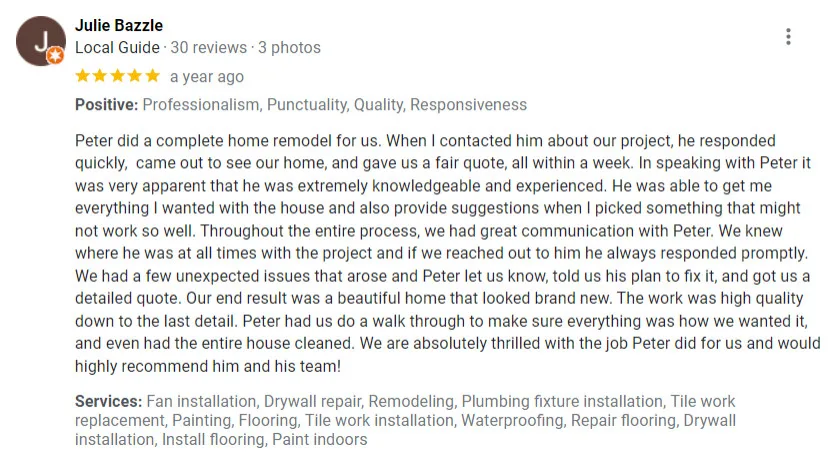 Customer Feedback by American Homes Remodel And New Construction - Photo 10