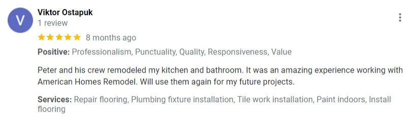 Customer Feedback by American Homes Remodel And New Construction - Photo 15