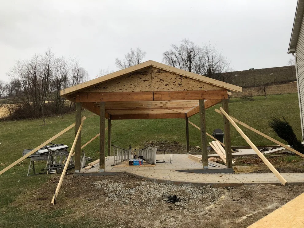 Pavilion featuring stamped concrete by Johnston Remodeling - Photo 2