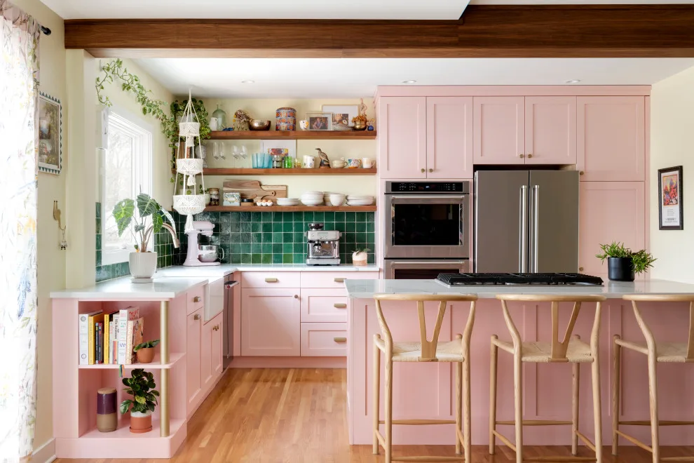 Joyful Pink Kitchen - Bright and Playful! by Wise Design & Remodel LLC - Photo 4