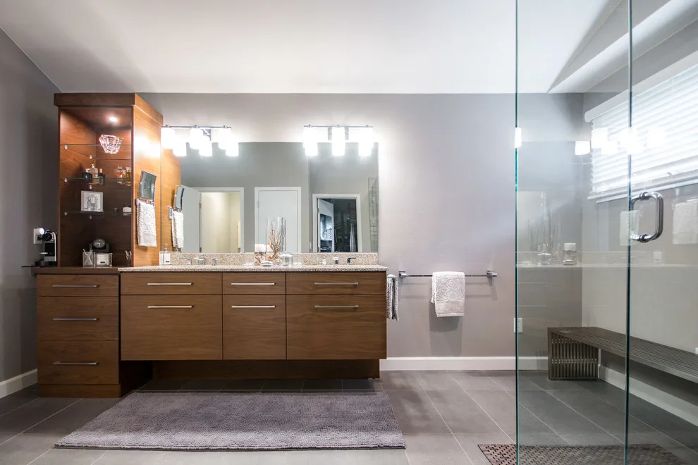 Renner Contemporary Bathroom and Staircase Design by Freestone LLC Design-build - Photo 5