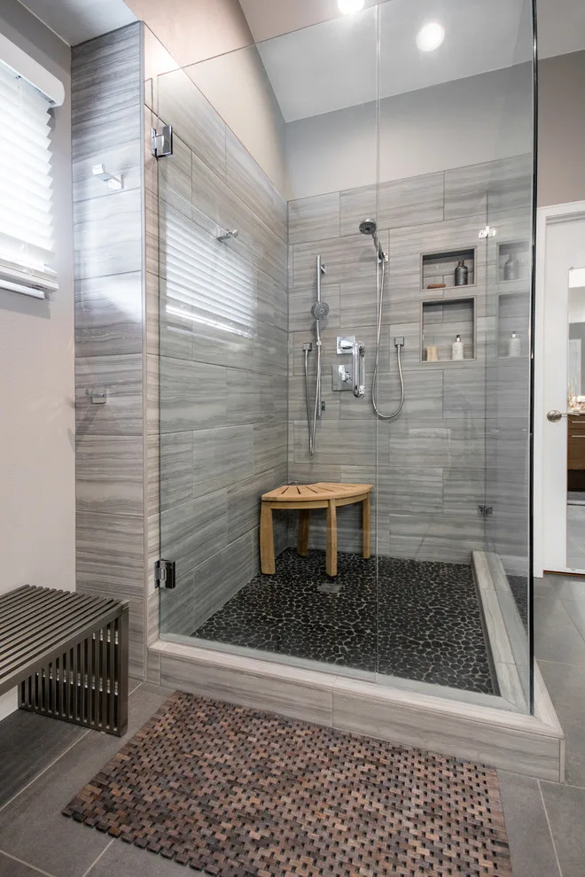 Renner Contemporary Bathroom and Staircase Design by Freestone LLC Design-build - Photo 11