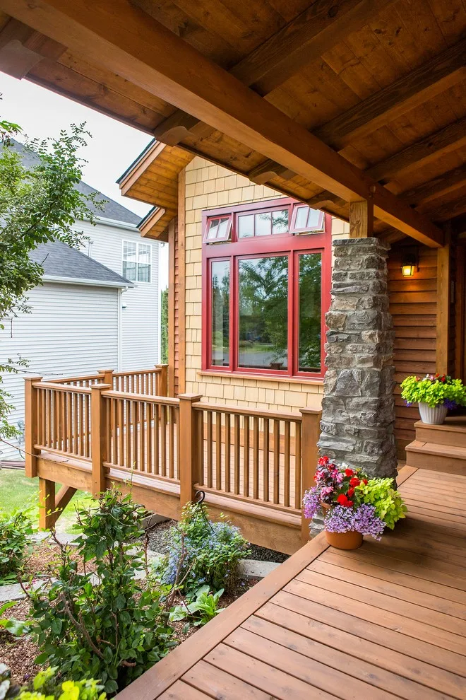 Charming Entryway, Pathway, and Rear Decks Featuring Trex Decking and Cedar Railings by Treeline Construction - Photo 14