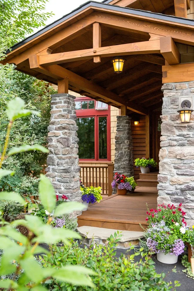 Charming Entryway, Pathway, and Rear Decks Featuring Trex Decking and Cedar Railings by Treeline Construction - Photo 7
