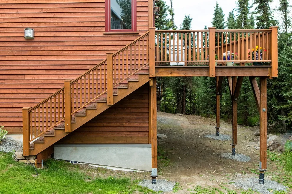 Charming Entryway, Pathway, and Rear Decks Featuring Trex Decking and Cedar Railings by Treeline Construction - Photo 12
