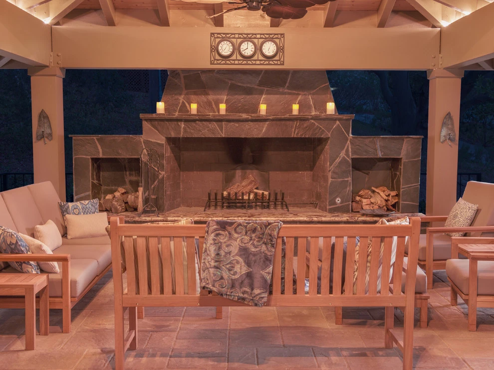 Large Fireplace with Seating Area by Pacific Outdoor Living - Photo 12