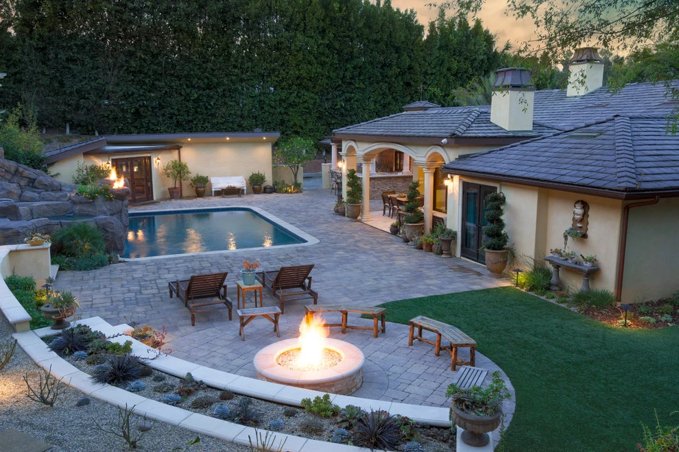 Paving Stone Patio with Pool & Firepit by Pacific Outdoor Living - Photo 8