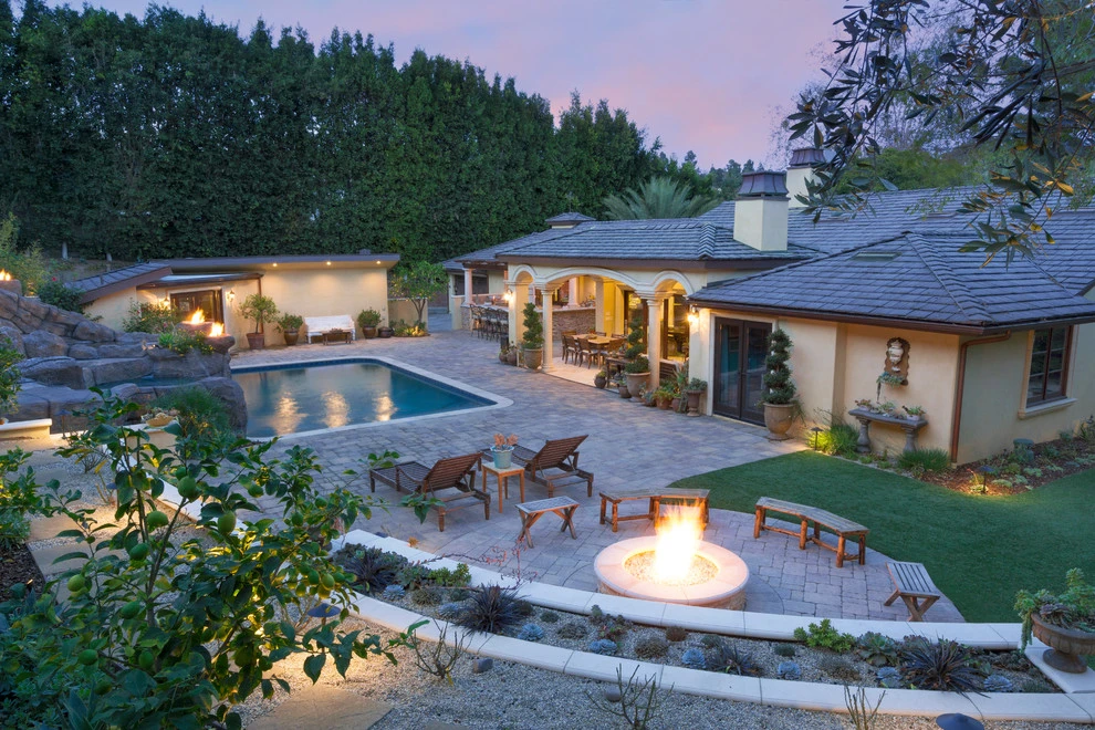 Paving Stone Patio with Pool & Firepit by Pacific Outdoor Living - Photo 6