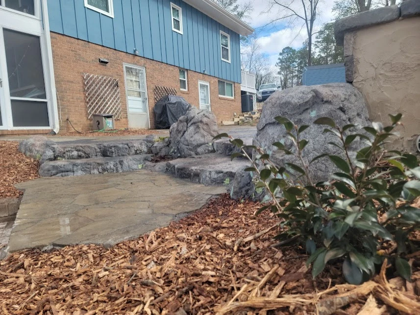 Man Made Boulder Steps-Fire Pit-Retaining Wall by Plant Man - Photo 11