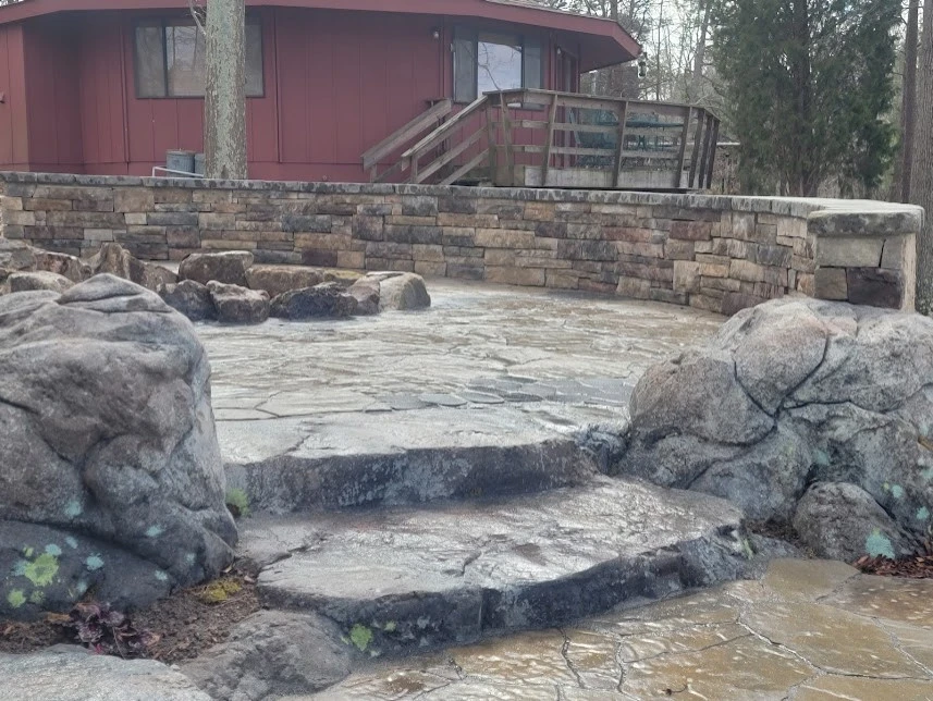 Man Made Boulder Steps-Fire Pit-Retaining Wall by Plant Man - Photo 7