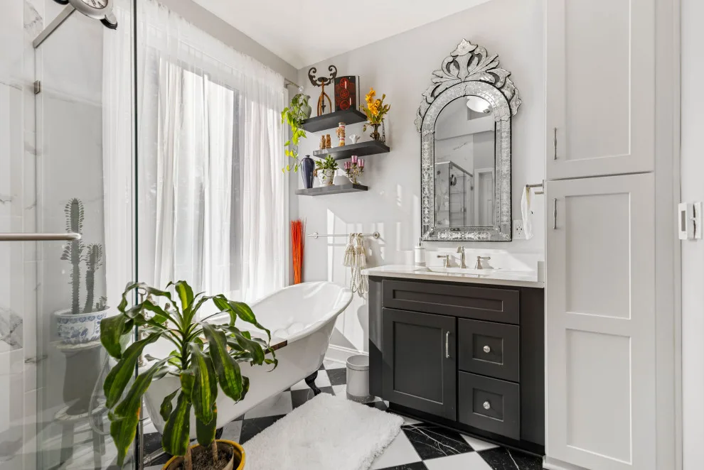 Monochrome Bathroom | Travelers Rest SC by Ferguson Builders - Photo 4