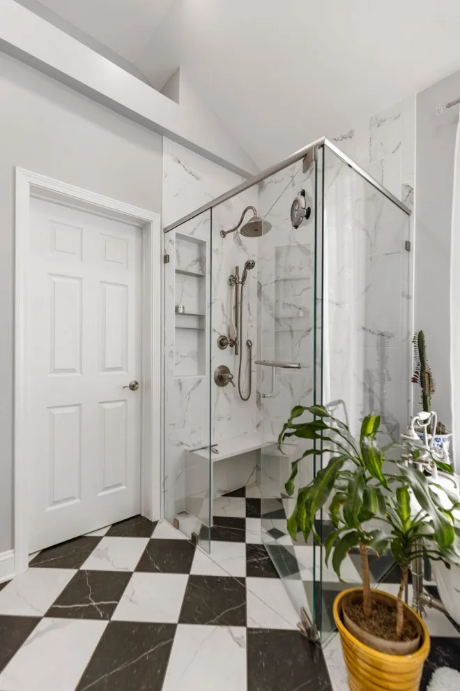 Monochrome Bathroom | Travelers Rest SC by Ferguson Builders - Photo 5