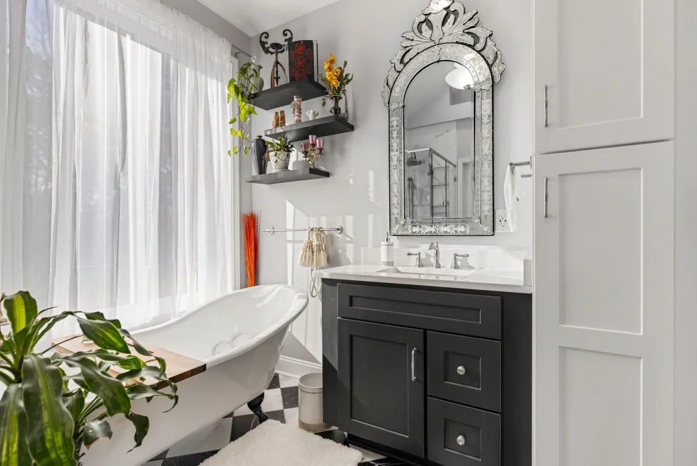 Monochrome Bathroom | Travelers Rest SC by Ferguson Builders - Photo 3