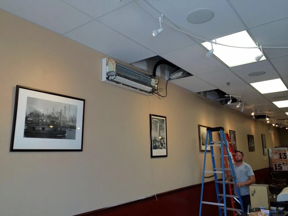 Mitsubishi Mini Split Installation by Certified Heating and Cooling at Pizza D-lux by Certified Heating And Cooling Inc - Photo 5