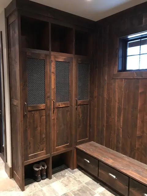 Shadowed Alder Cabinets for Mudroom and Laundry Room by Cedar Mountain Woodwrights - Photo 2