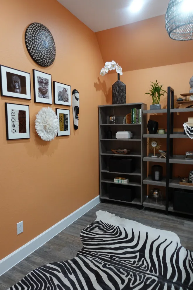Contemporary Ethnic Farmhouse Office Preview by Adorn Interiors LLC - Photo 5