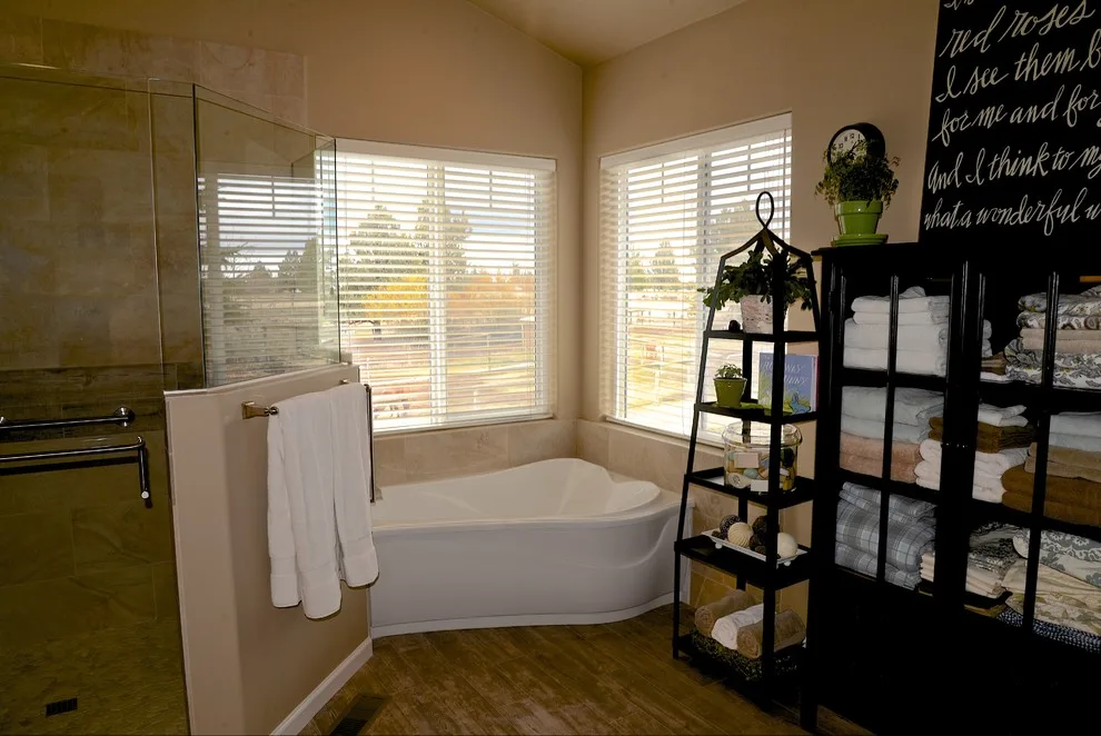 Farmhouse Primary Bathroom by Kathleen Donohue, Neil Kelly Co. - Photo 18