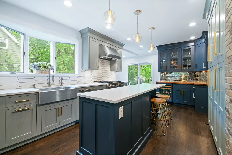 Glen Ridge, NJ Transitional Kitchen Design in Gray and Blue by NJ Kitchens And Baths - Photo 4