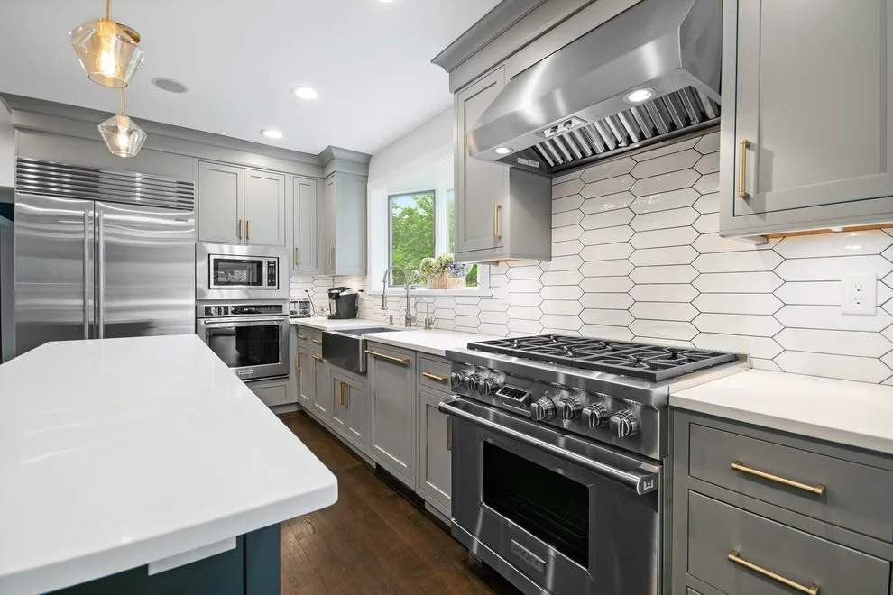 Glen Ridge, NJ Transitional Kitchen Design in Gray and Blue by NJ Kitchens And Baths - Photo 3