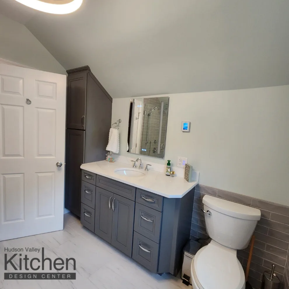 Grey Bathroom Remodel by Hudson Valley Kitchen Design Center - Photo 5