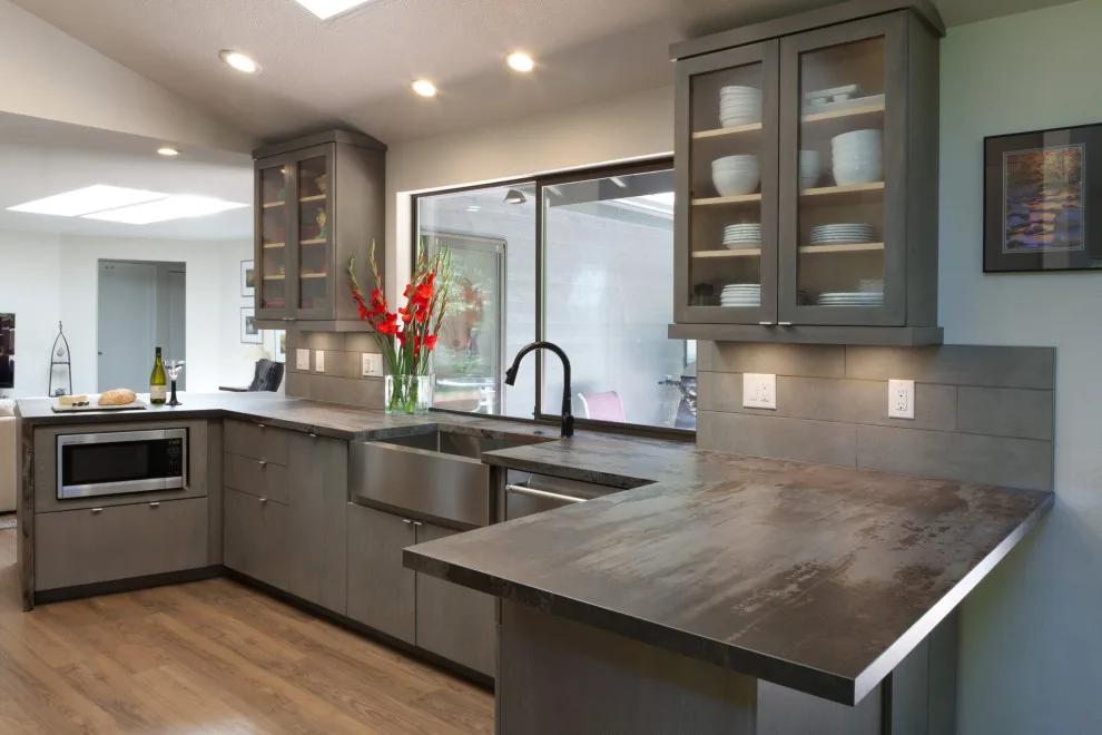 Grey Stained Hickory Kitchen with Dekton Countertops by Wiscomb Design, LLC. - Photo 6