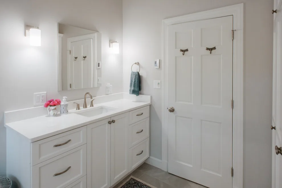 Modern Bathroom in Littleton White by Dawn Willis, Great Spaces Inc. - Photo 13