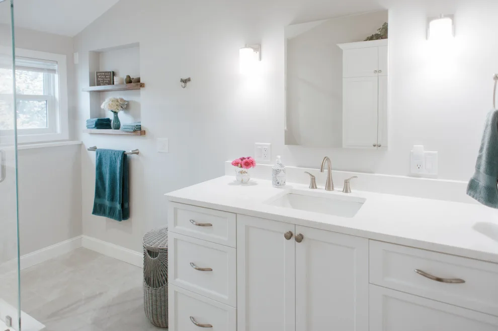 Modern Bathroom in Littleton White by Dawn Willis, Great Spaces Inc. - Photo 15