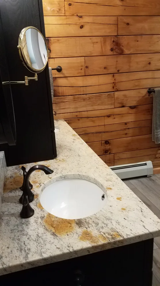 Log Cabin Master Bathroom in Livonia, NY by Julianna Hall - Cambre Kitchens & Bath,LLC - Photo 5