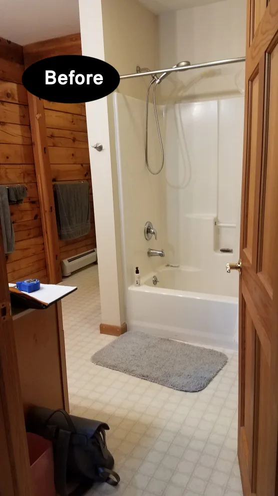 Log Cabin Master Bathroom in Livonia, NY by Julianna Hall - Cambre Kitchens & Bath,LLC - Photo 3