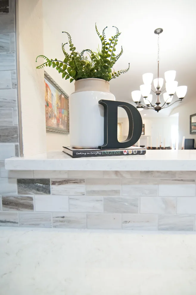 Lusso Quartz and Skyline Mosaic - Compact Kitchen Remodel by Audrey Phillips - Photo 2