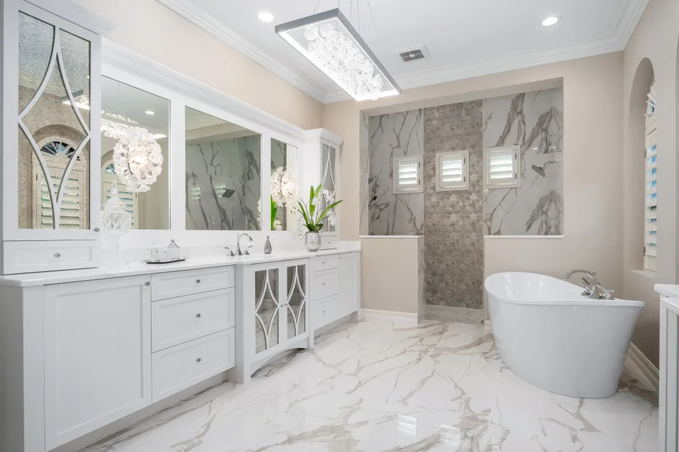 Mediterranean Master Bathroom by DaVinci Kitchens, Bath, & Cabinetry - Photo 8