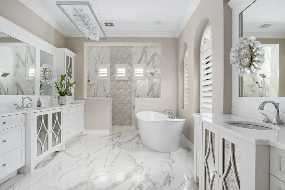 Mediterranean Master Bathroom by DaVinci Kitchens, Bath, & Cabinetry - Photo 4