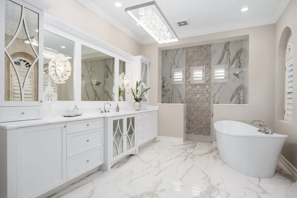 Mediterranean Master Bathroom by DaVinci Kitchens, Bath, & Cabinetry - Photo 2