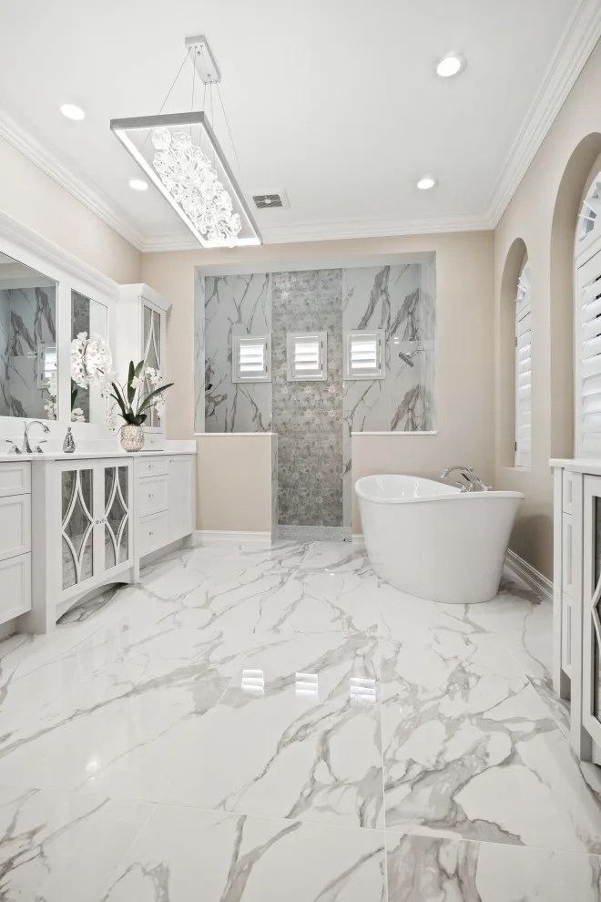 Mediterranean Master Bathroom by DaVinci Kitchens, Bath, & Cabinetry - Photo 7