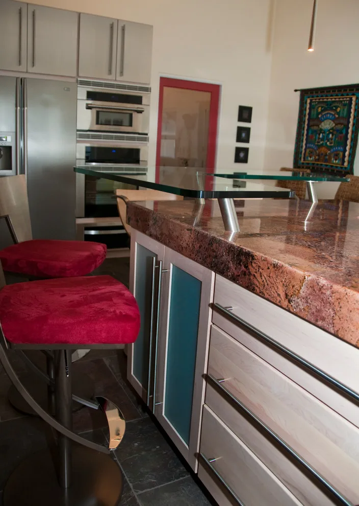 Contemporary Bella Kitchen Featuring Glass Bar Top by Chris Van Genechten - Kitchen & Bath Design - Photo 6