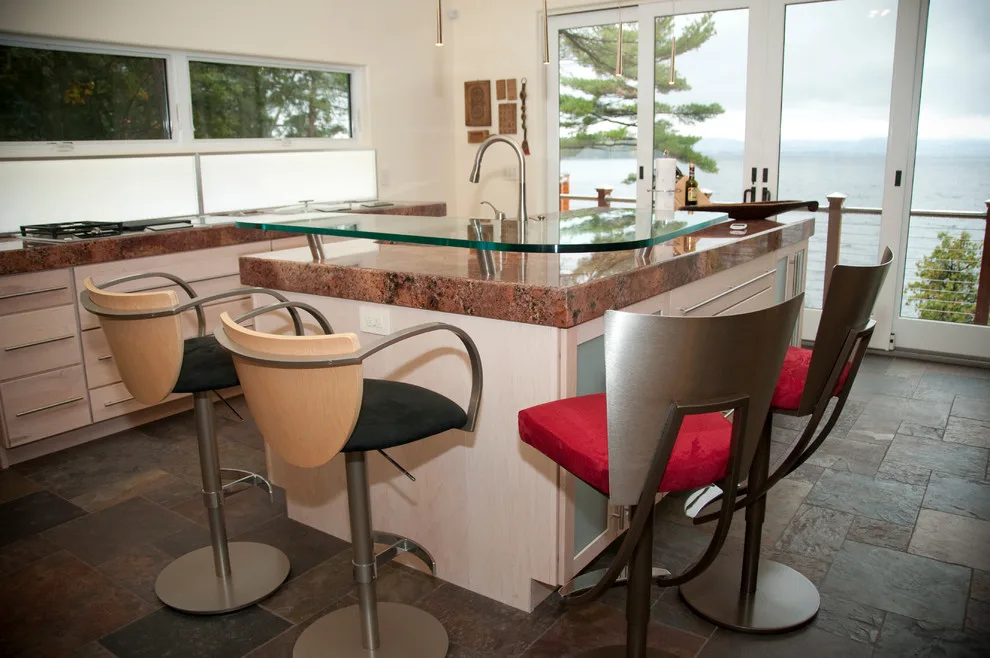 Contemporary Bella Kitchen Featuring Glass Bar Top by Chris Van Genechten - Kitchen & Bath Design - Photo 7