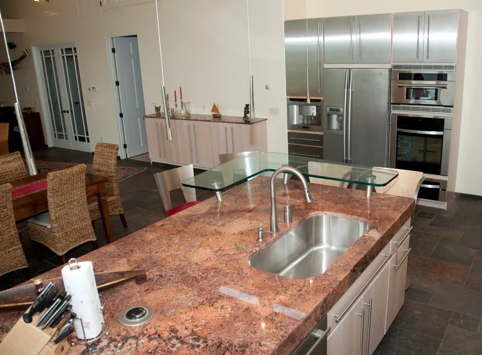 Contemporary Bella Kitchen Featuring Glass Bar Top by Chris Van Genechten - Kitchen & Bath Design - Photo 2