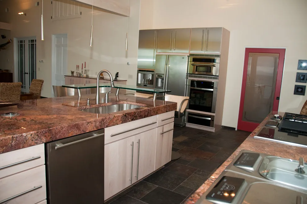 Contemporary Bella Kitchen Featuring Glass Bar Top by Chris Van Genechten - Kitchen & Bath Design - Photo 4