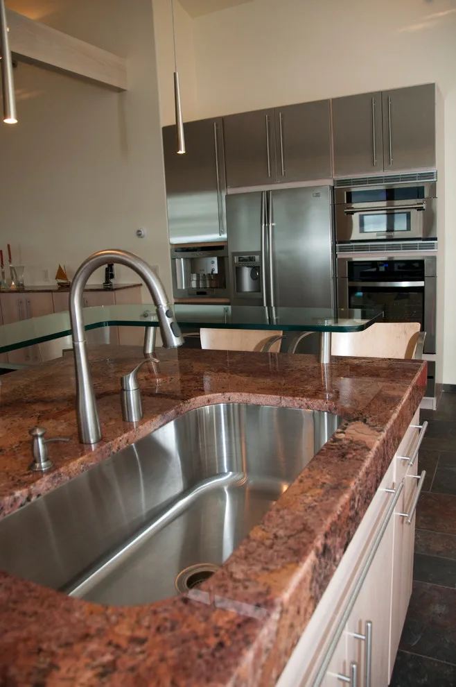 Contemporary Bella Kitchen Featuring Glass Bar Top by Chris Van Genechten - Kitchen & Bath Design - Photo 5