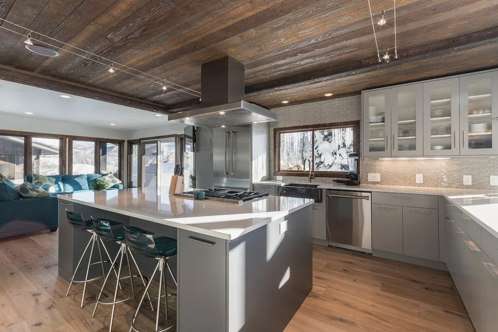 Modern Rustic Mountain Kitchen by Alpine Lumber Steamboat - Photo 2