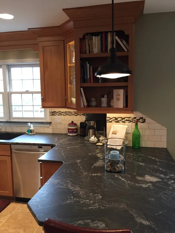 Cherry Wood with Silver Waves Leather Granite by Stacey Kocevar Designs, LLC - Photo 5