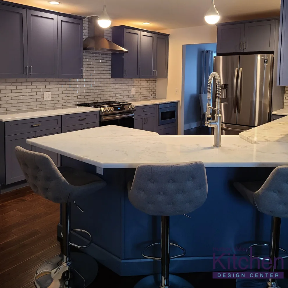 Modern Blue Kitchen Renovation by Hudson Valley Kitchen Design Center - Photo 4