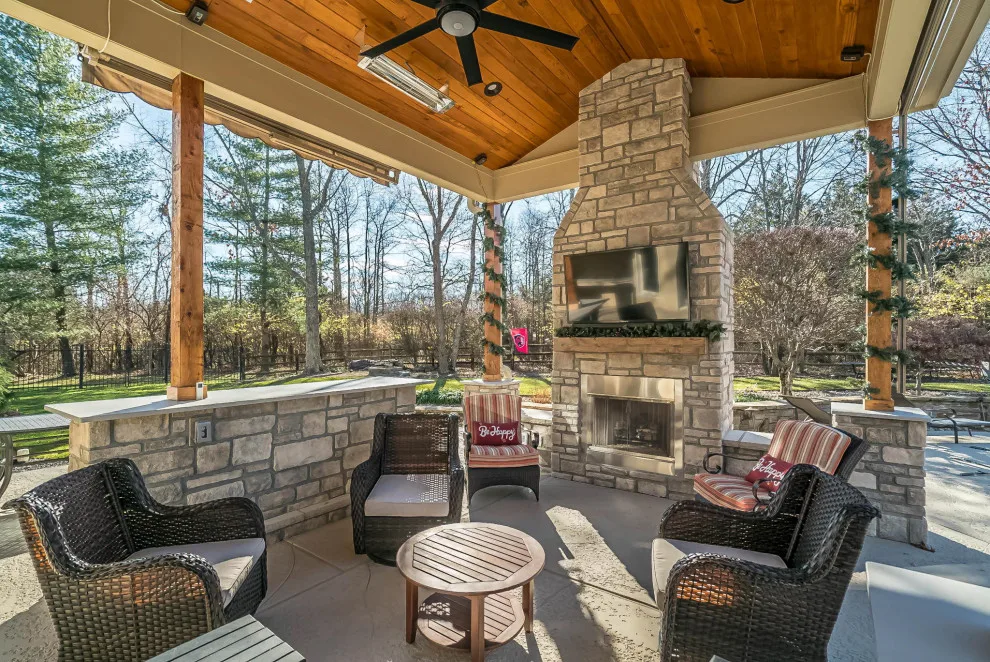Outdoor Living: Canopy with Stone Hearth by Lakeside Renovation & Design - Photo 10