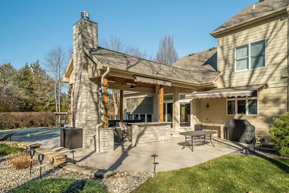Outdoor Living: Canopy with Stone Hearth by Lakeside Renovation & Design - Photo 6