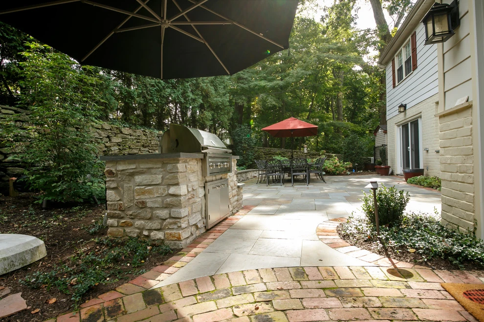 Flagstone Patio & Cookstation in the Shade by Burke Brothers Landscape Design/Build - Photo 4